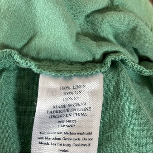 Faherty Medium Laguna Linen Tie Waist Pull On Shorts Green - Picture 6 of 6